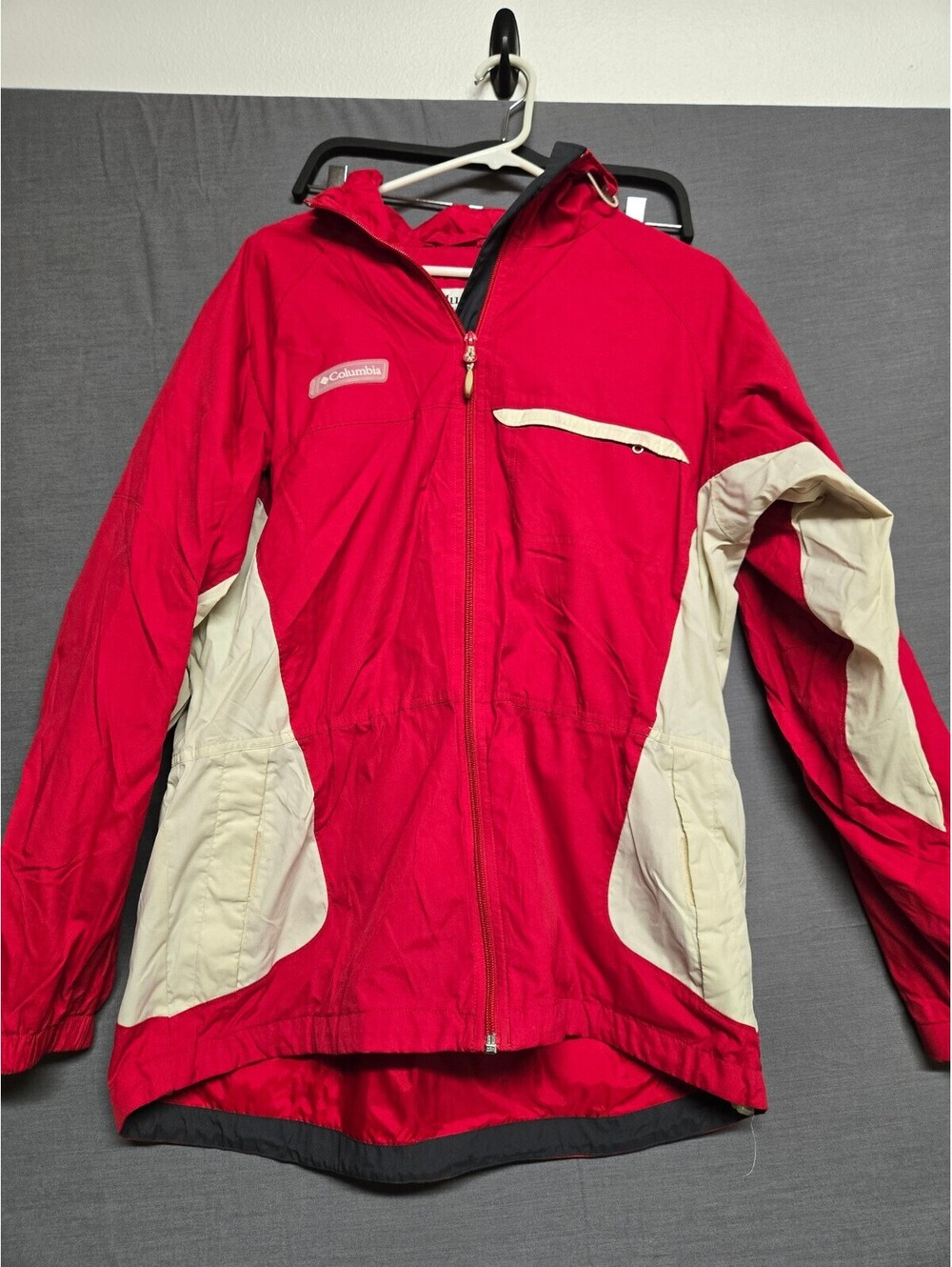 Columbia red hooded jacket women's size L